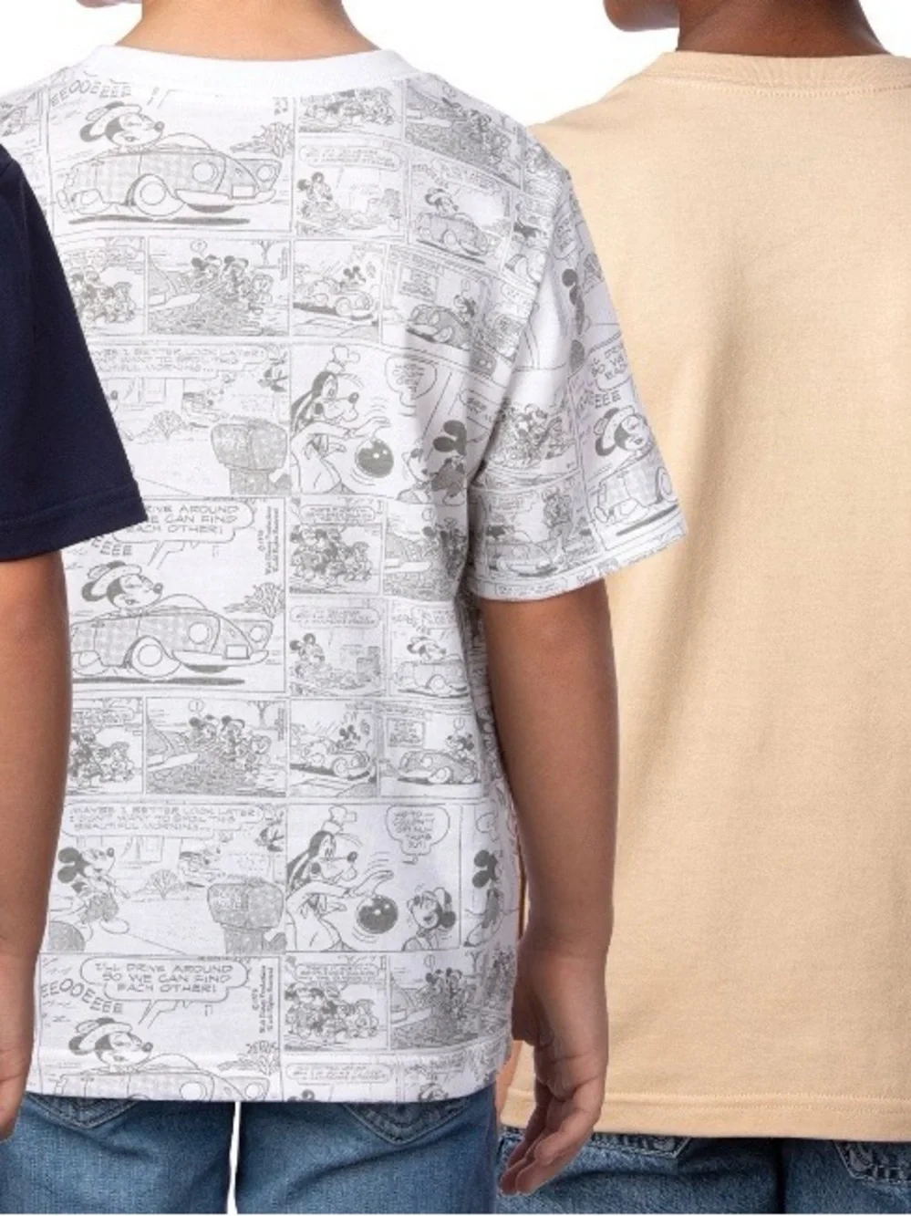 Disney Kids' 4-Pack Short Sleeve Tees - Tan, Blue, Navy & White